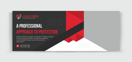 Security Service Timeline Cover Design, Body Guard, cctv camera, Website security service, technology service design