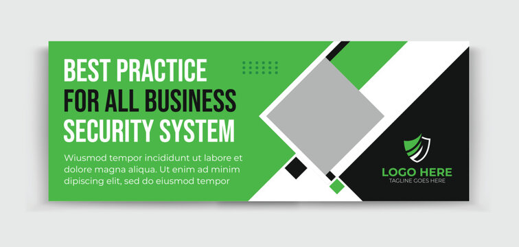 Security Service Timeline Cover Design, Body Guard, cctv camera, Website security service, technology service design