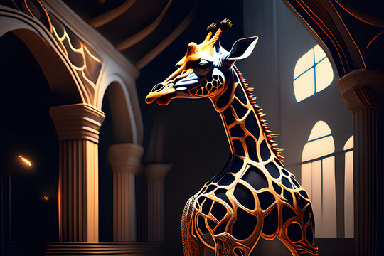 Sculpture For Future Generations Who Don't Know What Giraffes Are. Generative AI