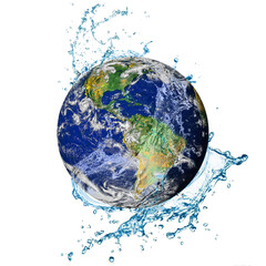 Fototapeta premium Water recycle on earth isolated on png background. Elements of this image furnished by NASA.