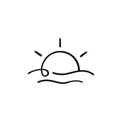 Sunset Line Style Icon Design
