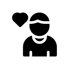 in love glyph icon
