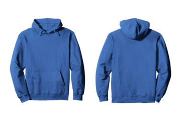 Blue Hoodie Front and Back View