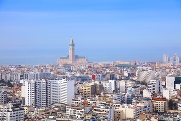 Casablanca, biggest city in Morocco. Cityscape of downtown Casablanca.