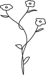 Botanical Lineart Clipart Wildflowers Clipart Floral Line Art Pencil Drawing Herbs Illustrations Minimalist Bouquets Wreath Leaves Flowers
