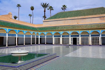 Marrakesh city landmark in Morocco. Bahia Palace.