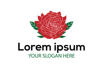 Modern minimalist rose logo design.