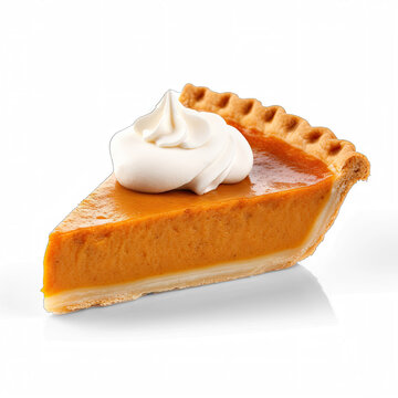 Pumpkin pie isolated on transparent background 