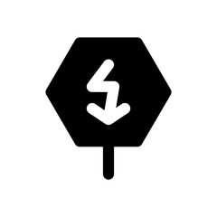 high voltage glyph icon