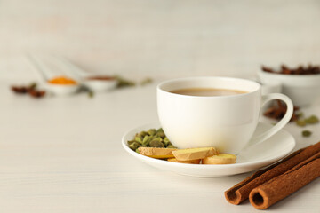 Traditional Indian hot drink with milk and spices - Masala tea