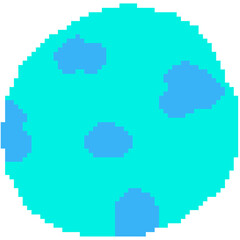 Cute minimalist space and planet pixel art.