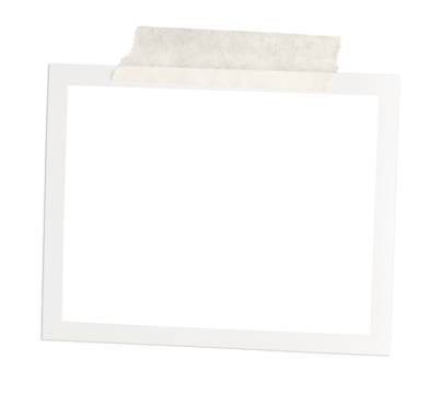 Vintage instant photo frame mockup with brown tape isolated on transparent background - Powered by Adobe