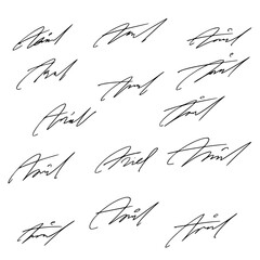 Signature Script for Documents. Transparent Background