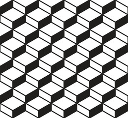 Cube seamless pattern. Modern stylish texture. Repeating geometric hexagon pattern. Simple graphic design.