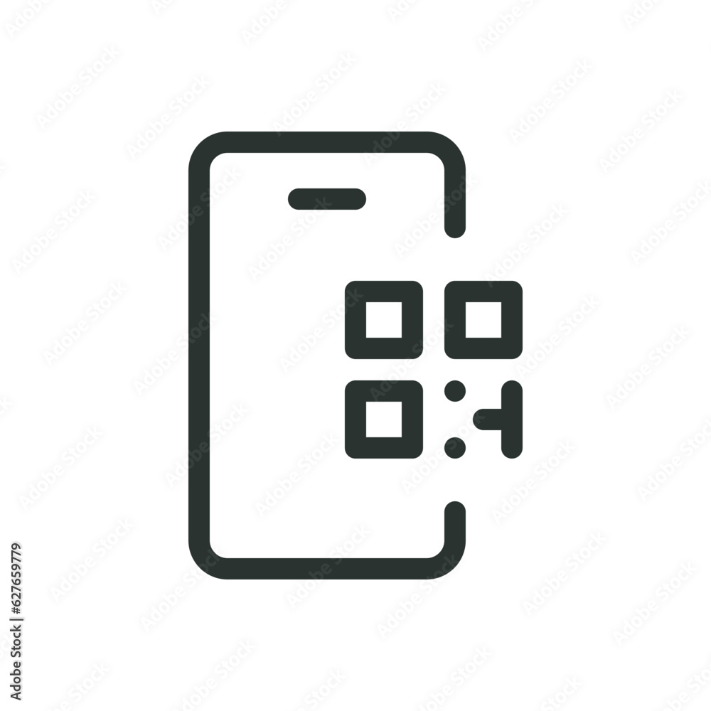 Wall mural QR code link isolated icon, QR code url vector icon with editable stroke