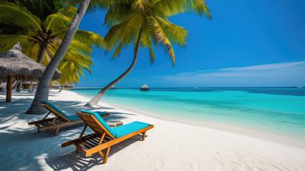 Obraz na płótnie Canvas Tropical Paradise: Relaxing Beach Lounge