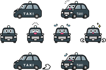 働く車・タクシー　イラストセット. © m-tsukasa