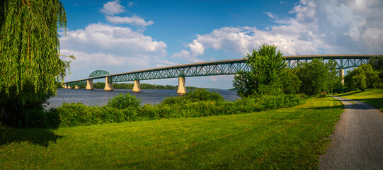 Peaceful summer landscape along Salamanca Trail on St John Riverbank in Fredericton, the Capital of...