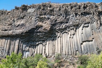stone symphony canyon basalt columns in khostŕov reservation in armenia