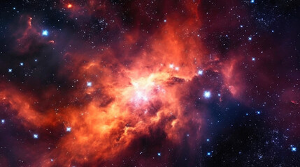 Fototapeta na wymiar Orange Nebula in Motion