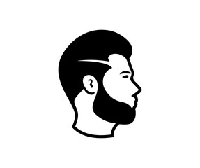 Bearded man, hipster style. Fashion silhouette, avatar, emblem, logo design. Handsome face man beard man emblems icon vector design and illustration.

