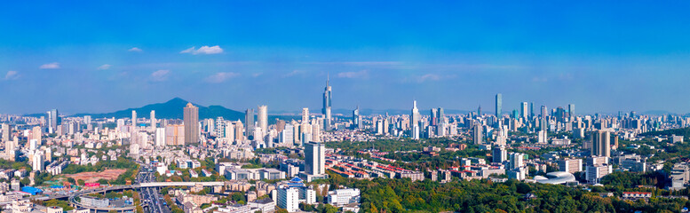 Aerial view of the CBD in Xinjiekou, Nanjing Province, China