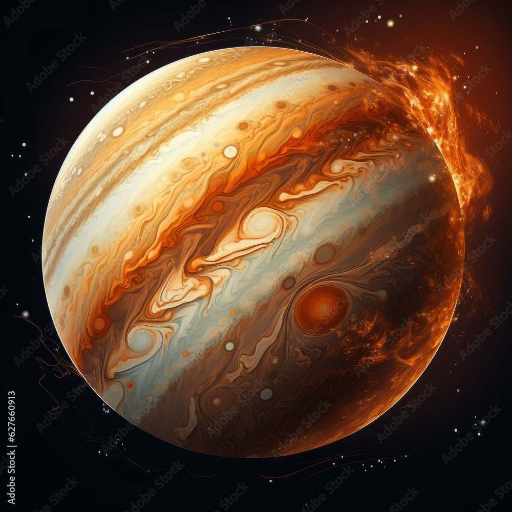 Canvas Prints miniature illustration of planet jupiter. vector illustration. bright art of planet jupiter with its