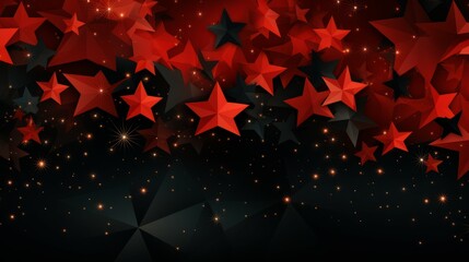 Red night sky with stars and clouds. Vector illustration of beautiful red midnight starry skies. Pretty dark night sky with twinkling stars. Background art of a pretty sky full of stars.