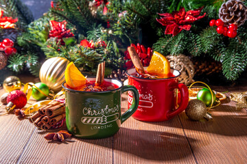 Christmas winter mulled wine drink