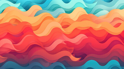 Fototapeta premium modern simple inspired cartoon waves as a wallpaper, ai generated image