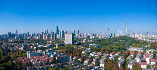 Aerial view of the CBD in Xinjiekou, Nanjing Province, China