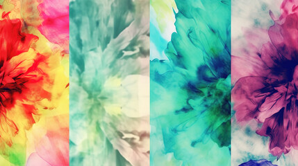 a beautiful watercolor hawaiian inspired wallpaper with flowers, ai generated image