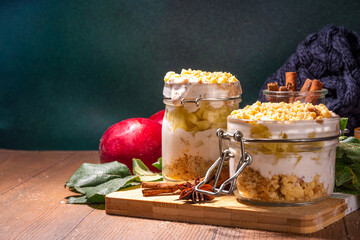 Apple pie in jar