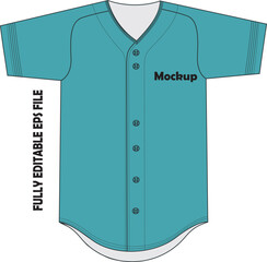 Baseball Full Button Two Button V Neck Jersey Mock ups