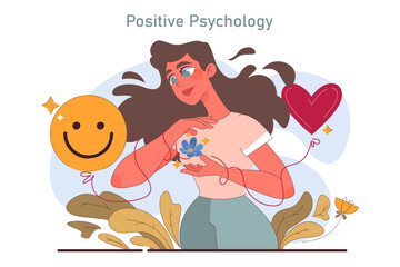 Positive psychology. Positive thinking and attitude. Optimistic