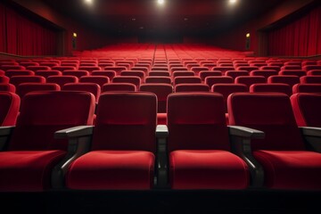 Seats in the cinema. Beautiful illustration picture. Generative AI