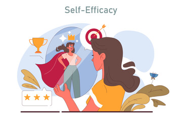 Positive psychology. Positive thinking and attitude. Optimistic mindset,