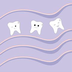 picture with funny teeth in cartoon style