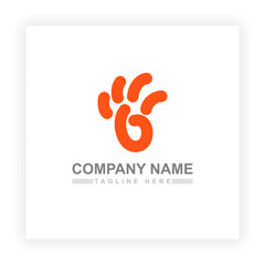 Orange footprints and G letter logo design on white background suitable for your business logo needs