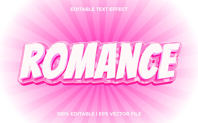 romance 3d editable text effect, template with 3d style use for logo and business brand
