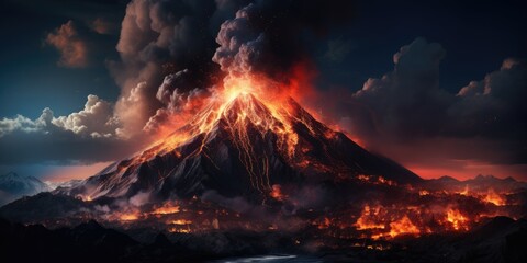 natural disaster volcanic eruption, dangerous natural disasters, lava, magma.