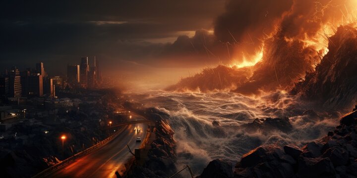 natural disaster cataclysm and natural phenomena. Generative AI