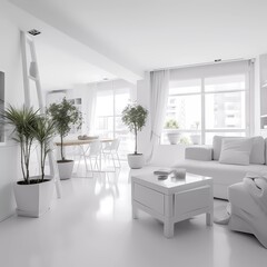 Clean white interior design No 3