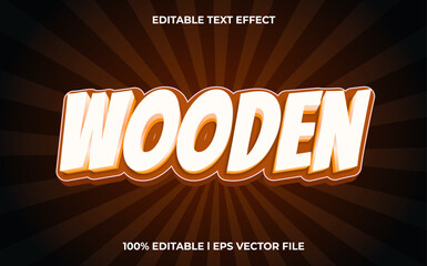 wooden 3d editable text effect, template with 3d style use for logo and business brand