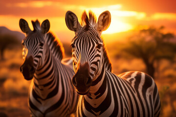Fototapeta premium Zebra, Wildlife Photography, Generative AI