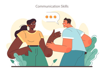 Soft skill. Employee with communication skill. Effective collaboration