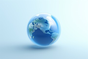Earth isometric icon, blue color. Beautiful illustration picture. Generative AI