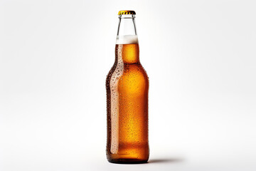Beer bottle brown isolated on white background