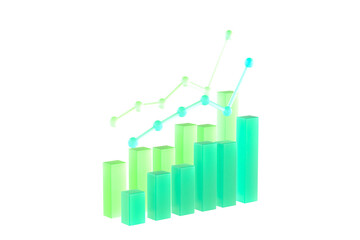 3D rendering diagrams representing financial concept against isolated background