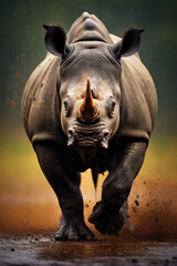 Obraz premium Rhino, Wildlife Photography, Generative AI